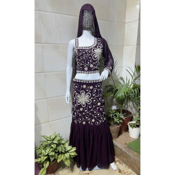 Royal Floral Embroidered Lehenga Choli with Dupatta