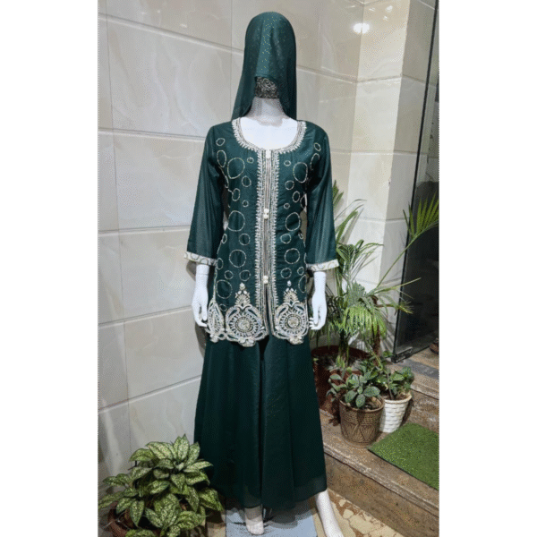 Regal Embroidered Sharara Suit with Dupatta