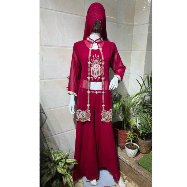 Majestic Embroidered Palazzo Suit with Dupatta