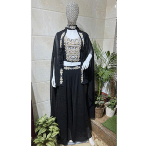 Ethereal Embroidered Jacket Palazzo Set