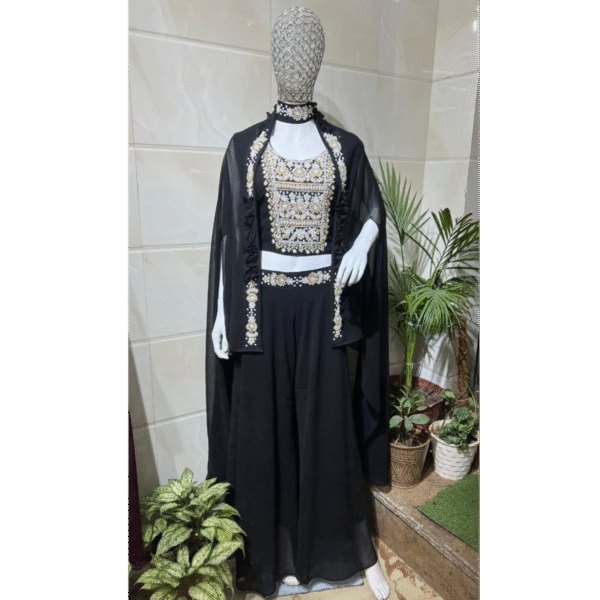 Ethereal Embroidered Jacket Palazzo Set