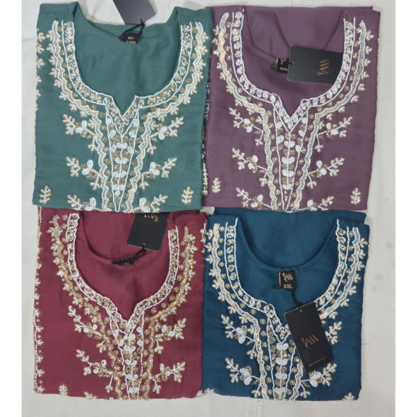 Maroon Embroidered Kurti with Sharara Set - Image 2
